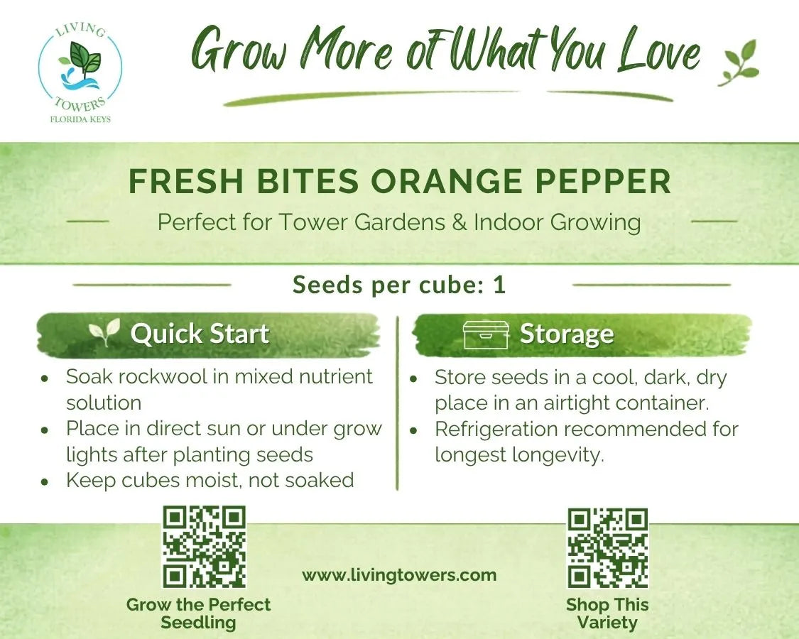 Vegetables - Pepper, Fresh Bites Orange F1 Seeds