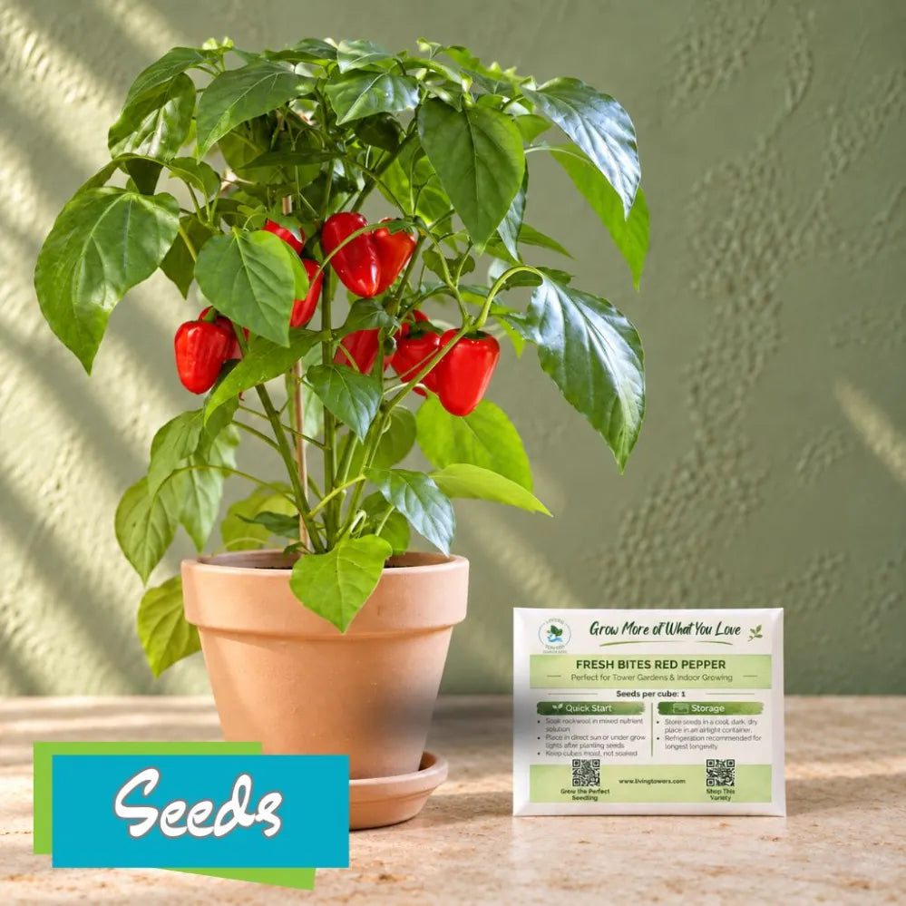 Fresh Bite Compact Red Pepper Plant with a pack of Seeds