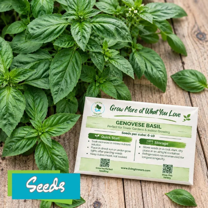 Genovese Basil with packet of seeds