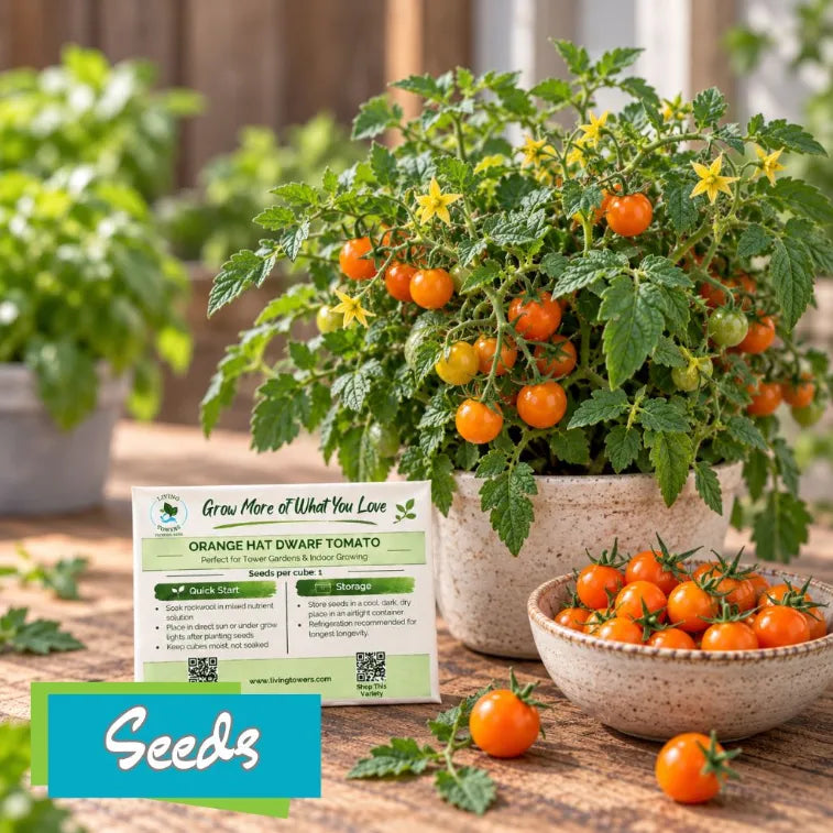 Orange Hat Tomatoes with packet of seeds