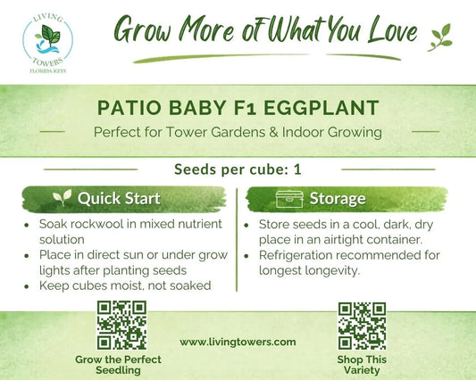 Vegetables - Eggplant, Patio Baby F1 Seeds