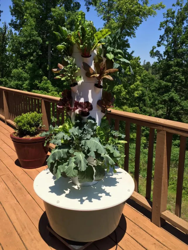 Tower Garden FLEX growing on a balcony