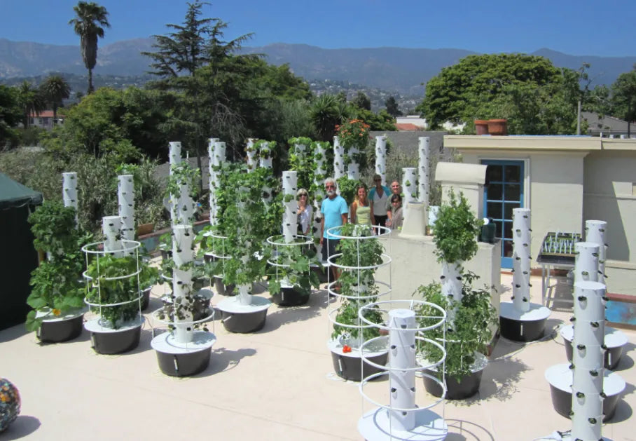 Outdoor Tower Farm at Chapala Gardens in Santa Barbara California